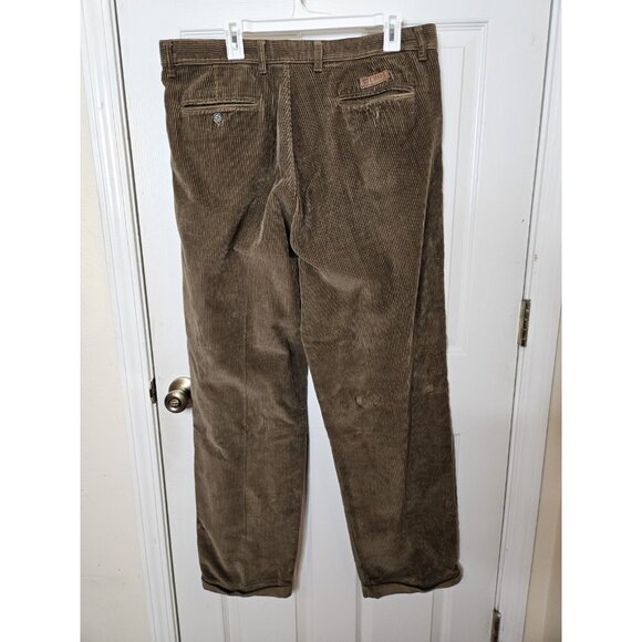 Ralph Lauren Chaps Pants Mens 36x32 Brown Corduroy Thick Cargo  90s - Picture 4 of 8